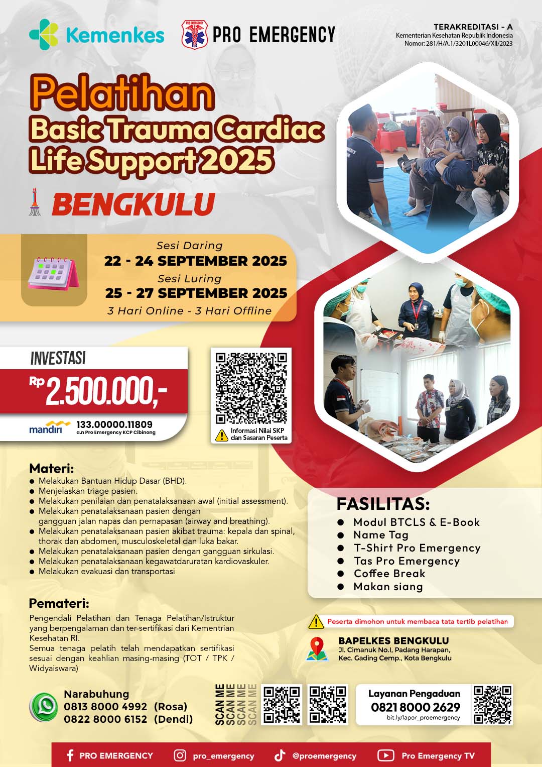 Pelatihan BTCLS BTCLS BENGKULU 22-27 SEPTEMBER 2025