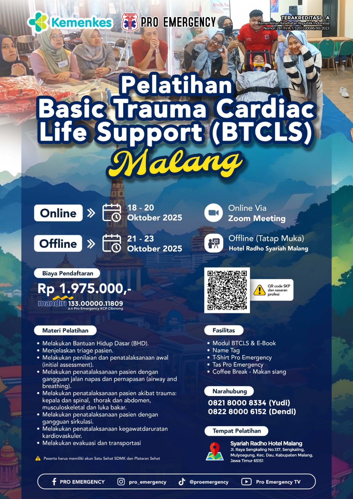 Pelatihan BTCLS 18-23 Oktober 2025 Malang