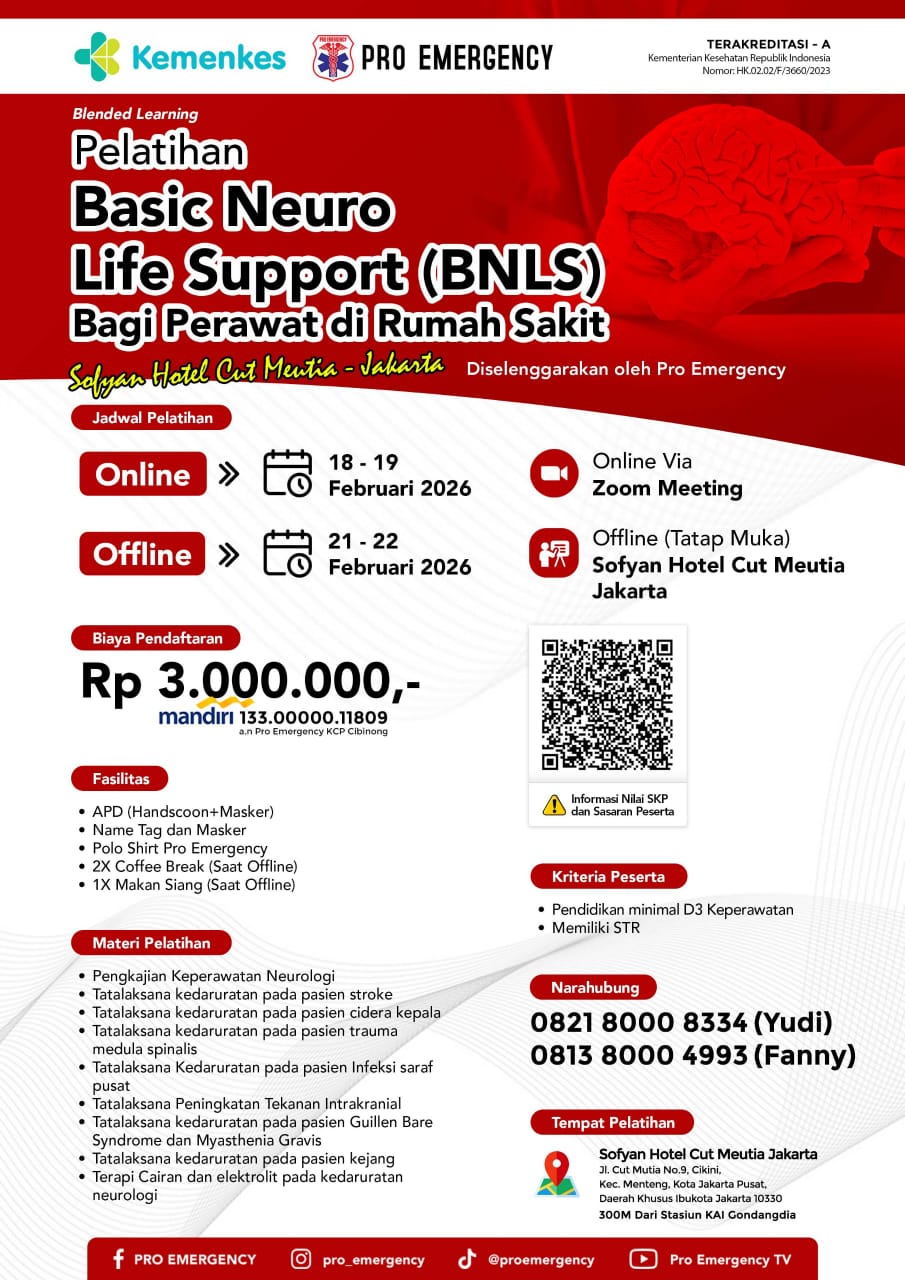 PELATIHAN BASIC NEURO LIFE SUPPORT (BNLS) JAKARTA 18-22 Februari 2026