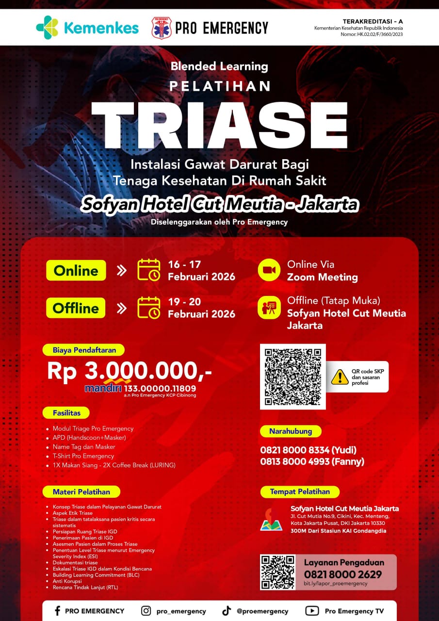 Pelatihan TRIASE Jakarta 16 - 20 Februari 2026