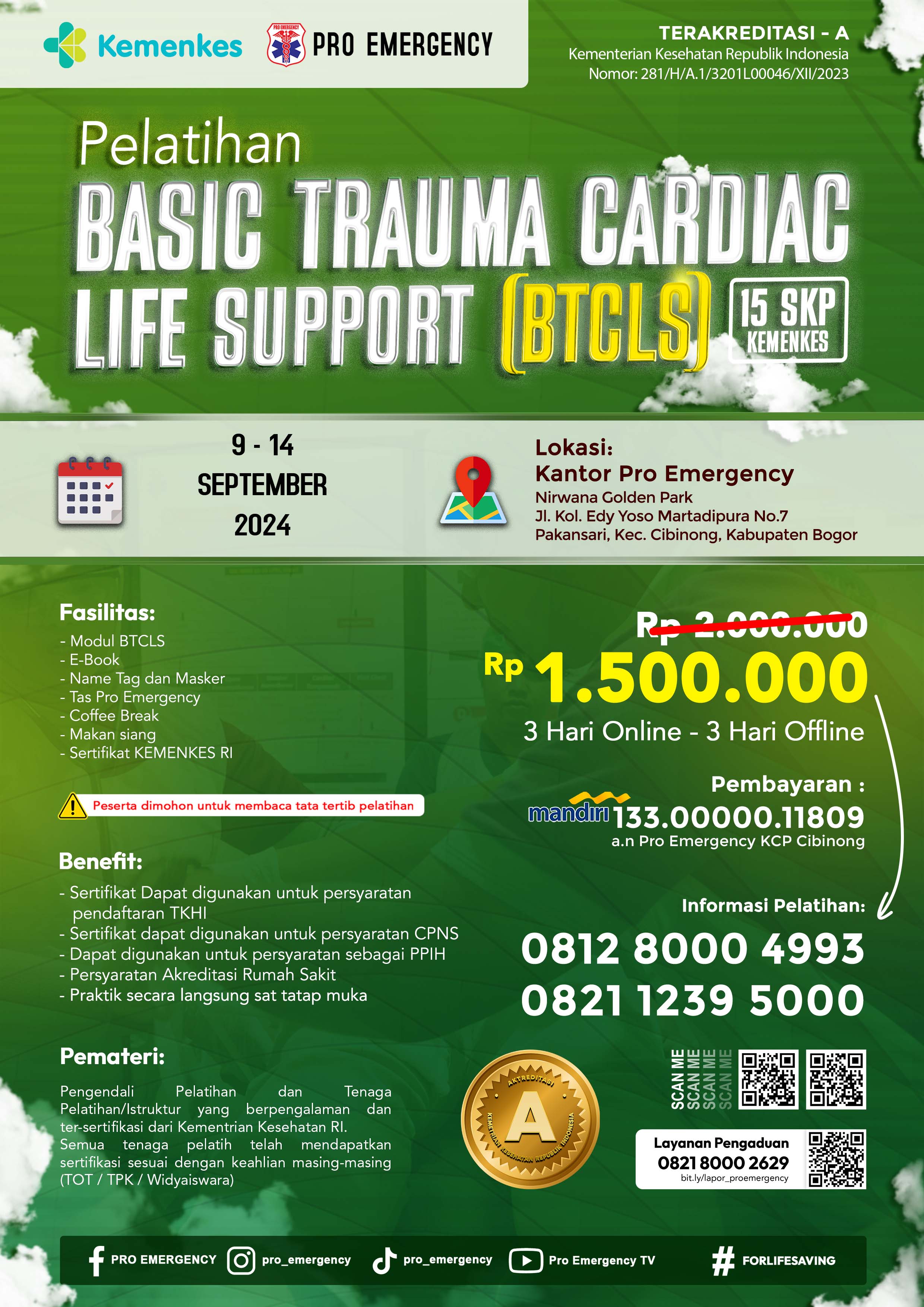 BASIC TRAUMA CARDIOVASCULAR LIFE SUPPORT KEMENKES 9-14 September 2024