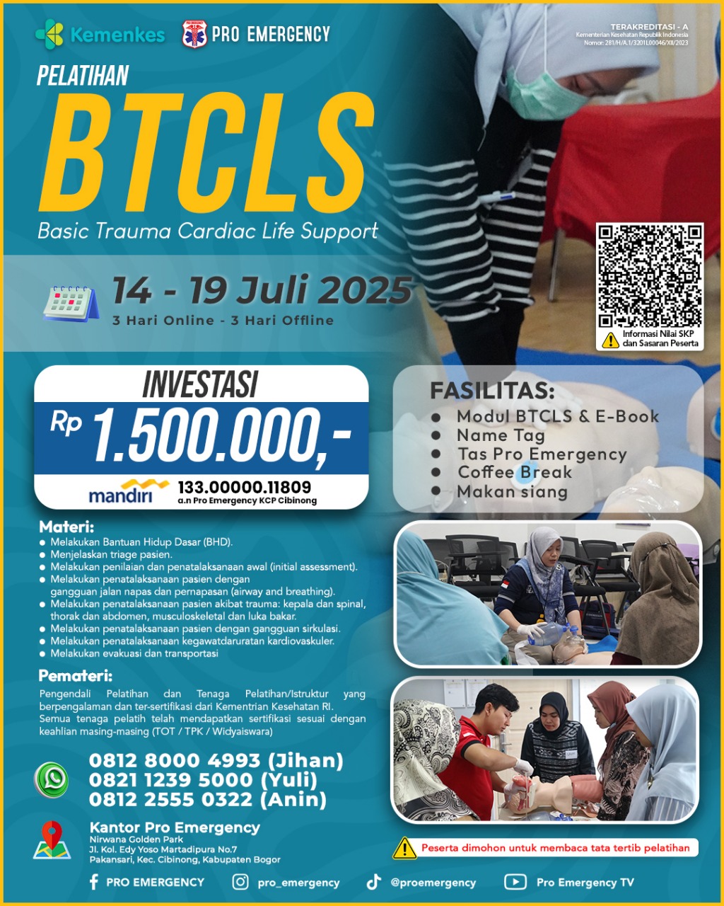 Pelatihan Basic Trauma Cardiac Life Support