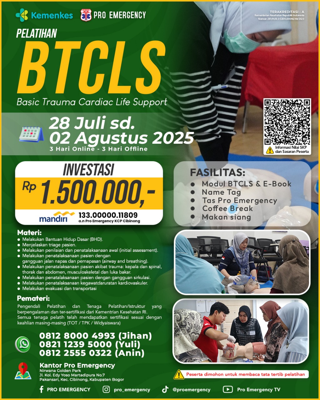 Pelatihan Basic Trauma Cardiac Life Support