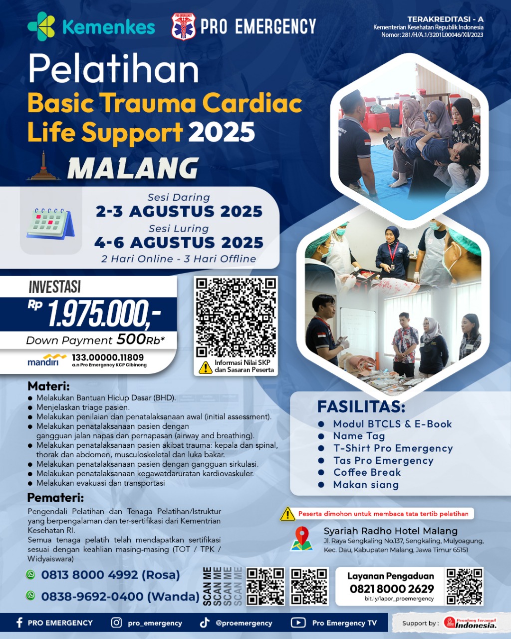 Pelatihan BTCLS 02 - 06 Agustus 2025 Malang