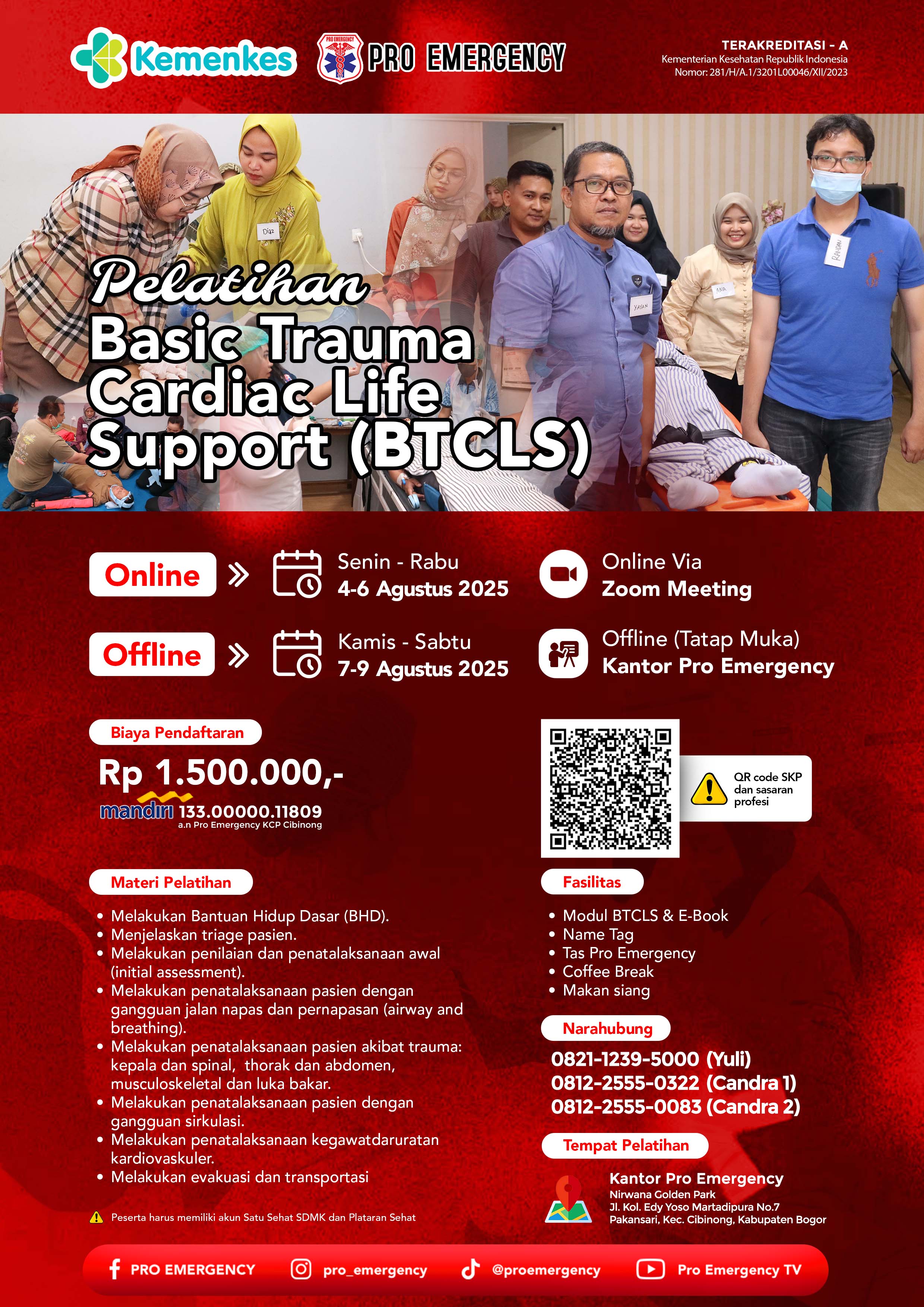 Pelatihan Basic Trauma Cardiac Life Support Kemenkes