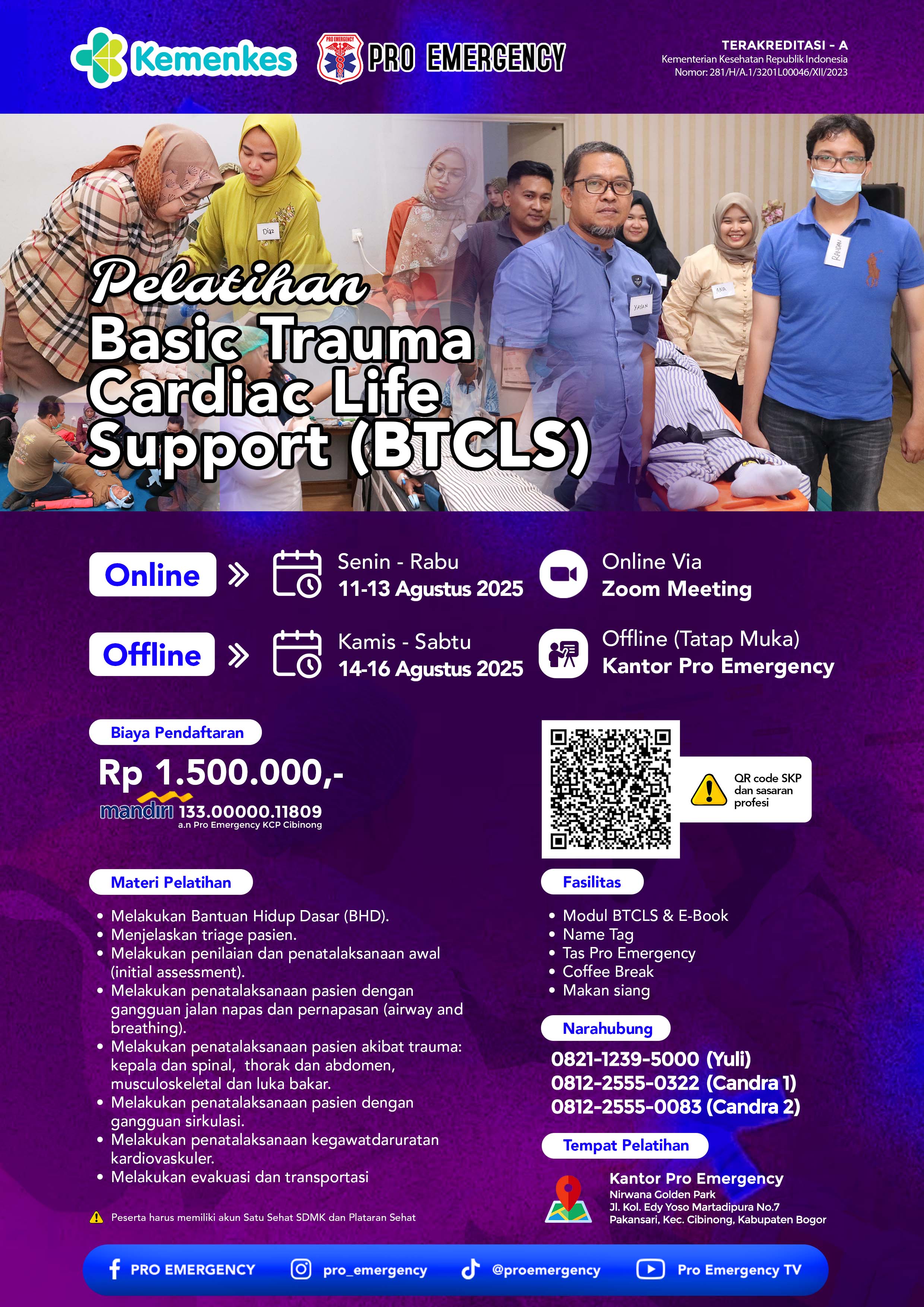 Pelatihan Basic Trauma Cardiac Life Support Kemenkes