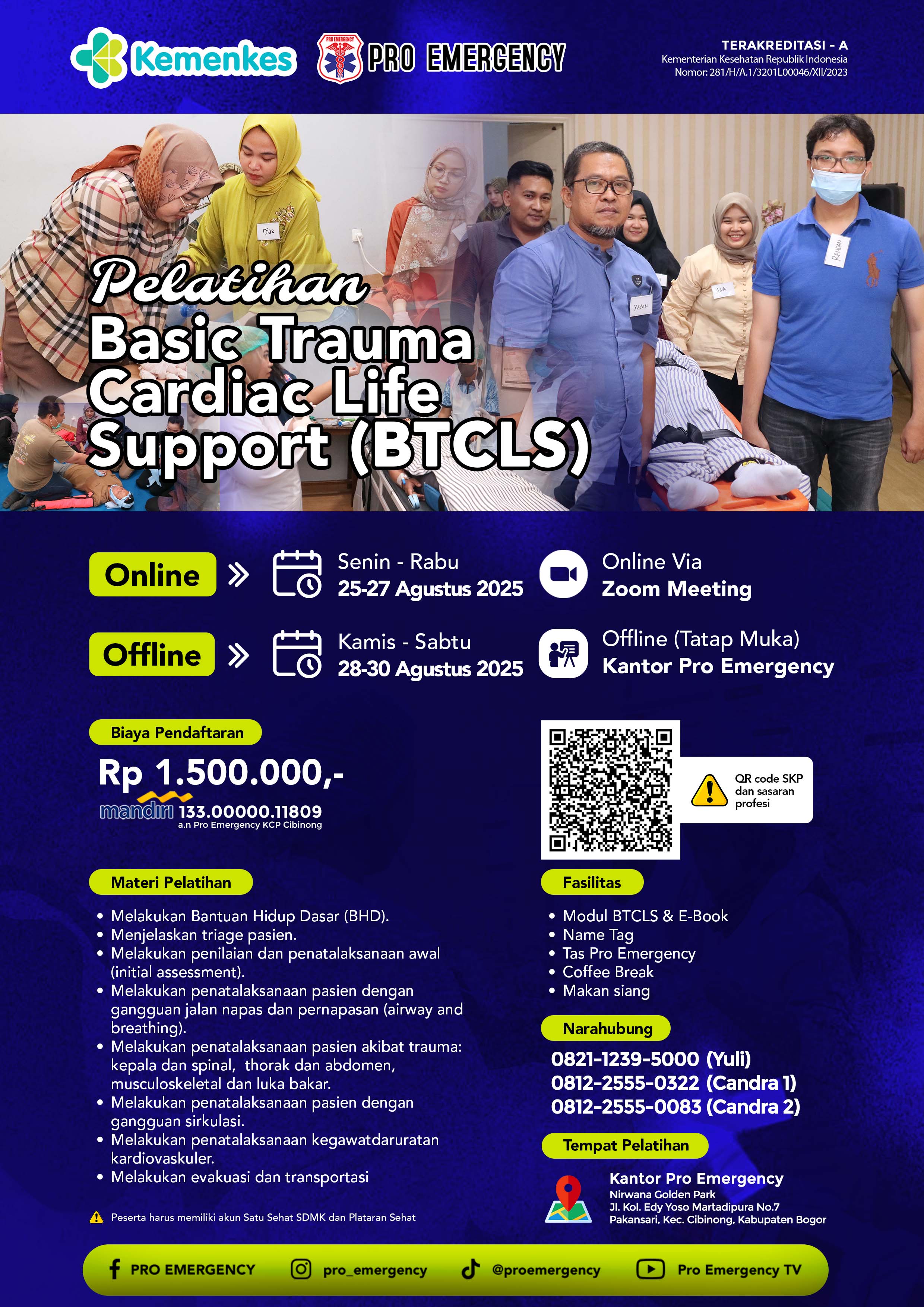 Pelatihan Basic Trauma Cardiac Life Support Kemenkes