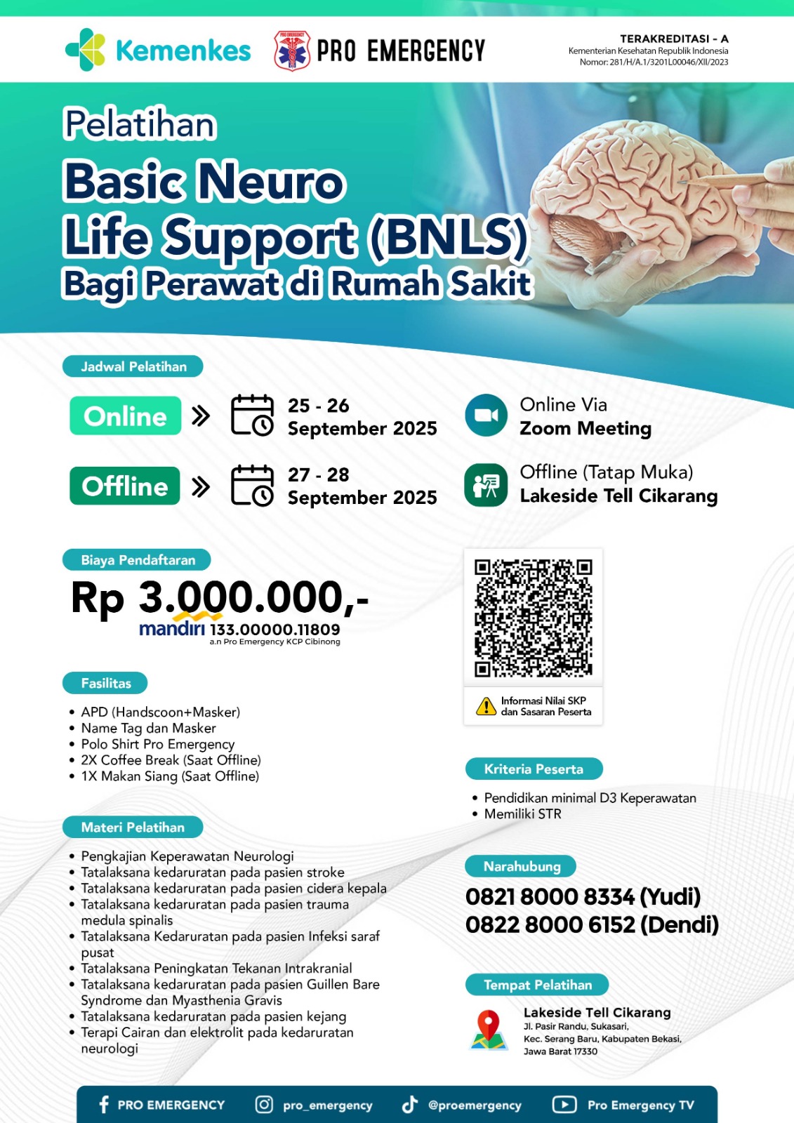 Pelatihan Basic Neuro Life Support (BNLS)
