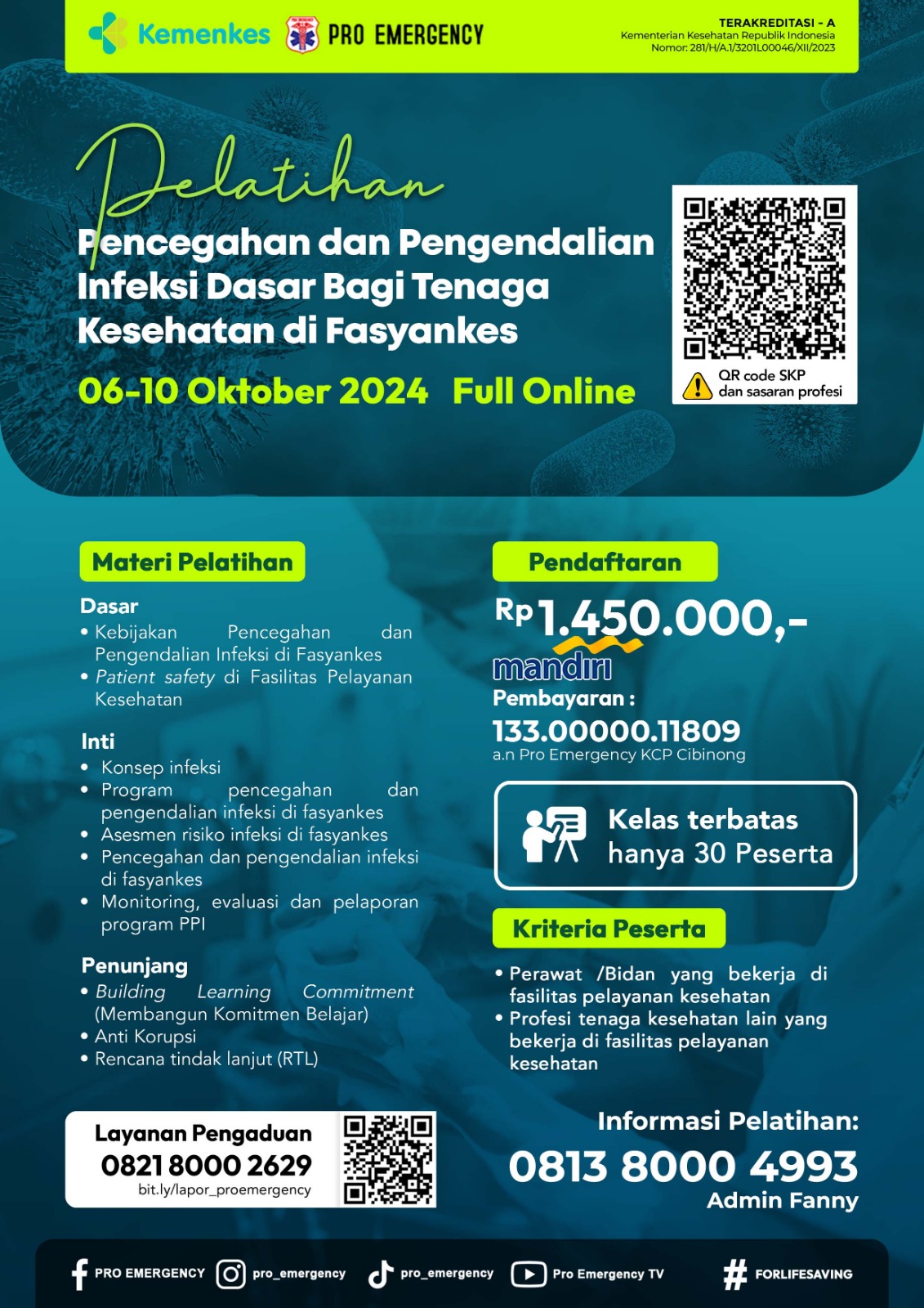 Pelatihan Pencegahan dan Pengendalian Infeksi Dasar Bagi Tenaga Kesehatan di Fasyankes