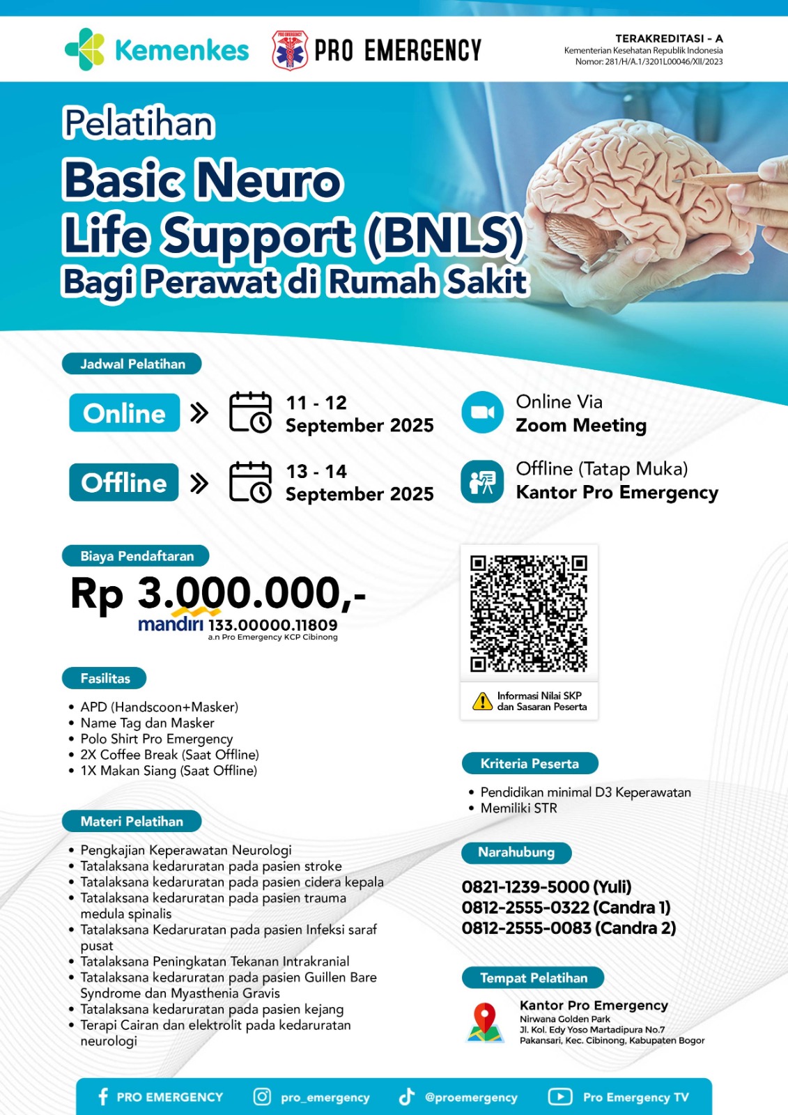 Pelatihan Basic Neuro Life Support (BNLS)