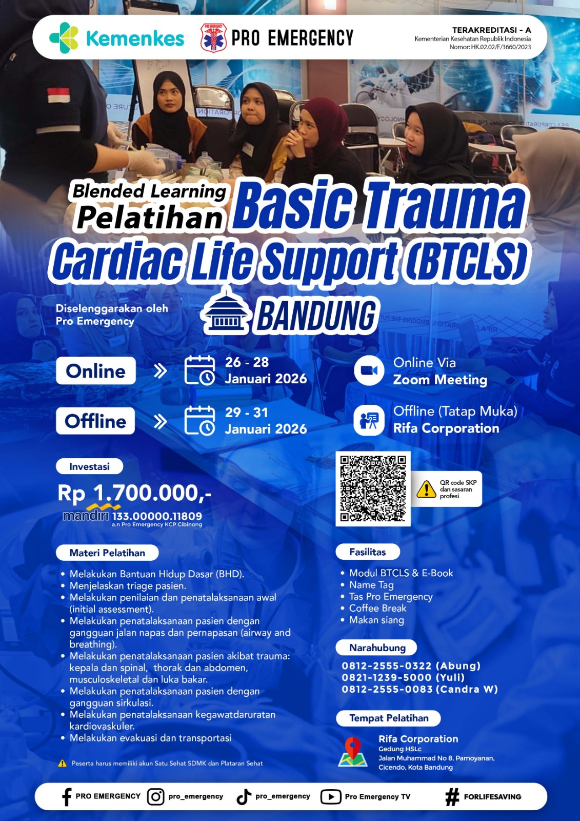 Pelatihan Basic Trauma Cardiac Life Support Kemenkes