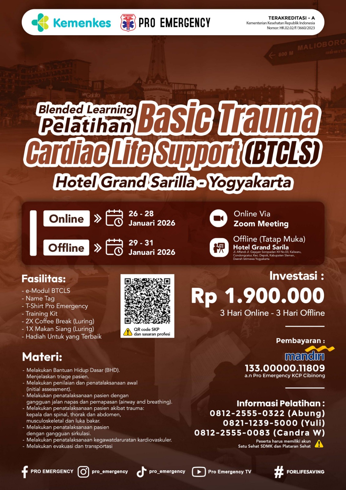 Pelatihan Basic Trauma Cardiac Life Support Kemenkes