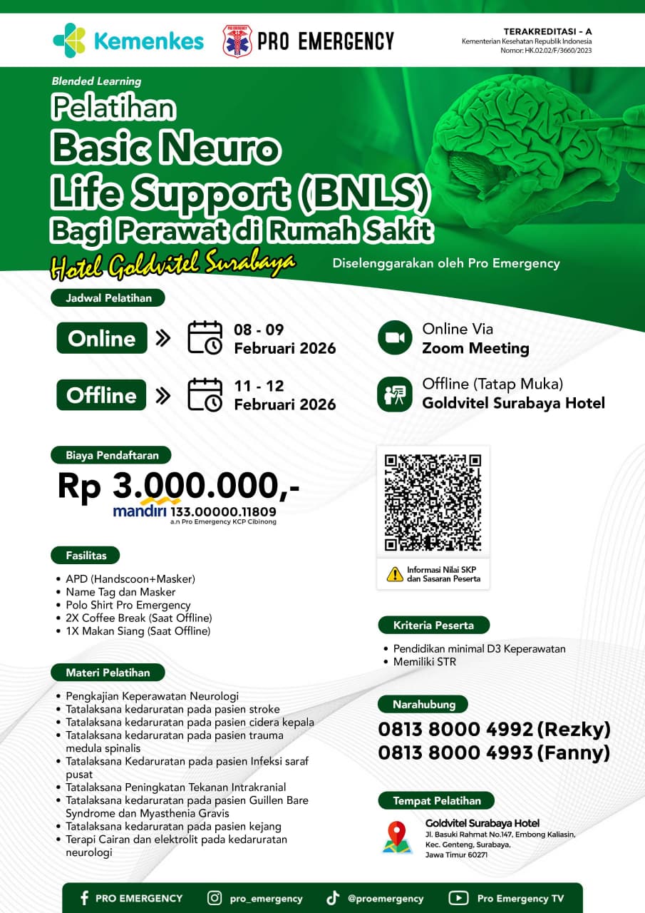 PELATIHAN BASIC NEURO LIFE SUPPORT (BNLS) Surabaya 08-12 Februari 2026