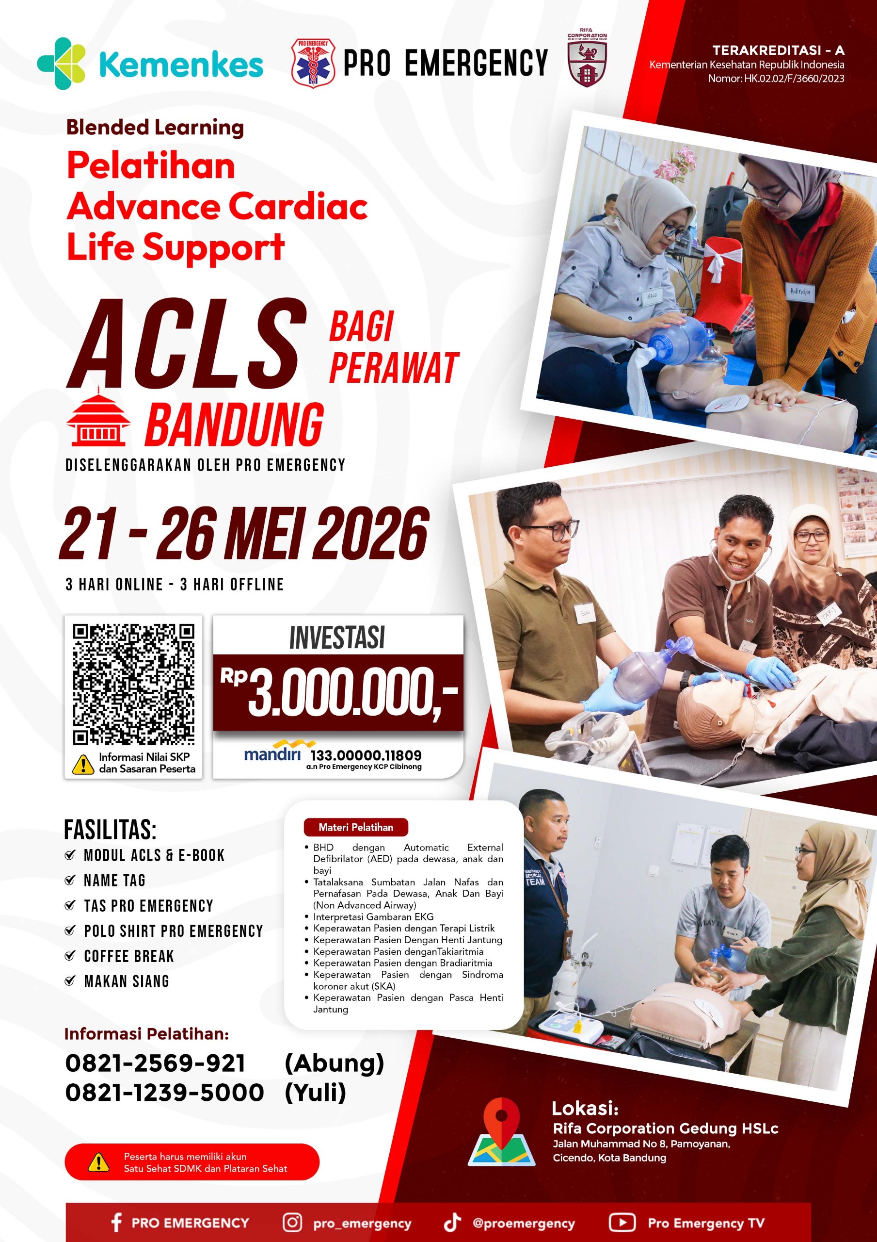 ACLS BANDUNG Bagi Perawat 21 - 26 Mei 2026